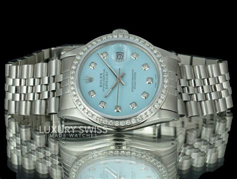 rolex datejust bleu ciel